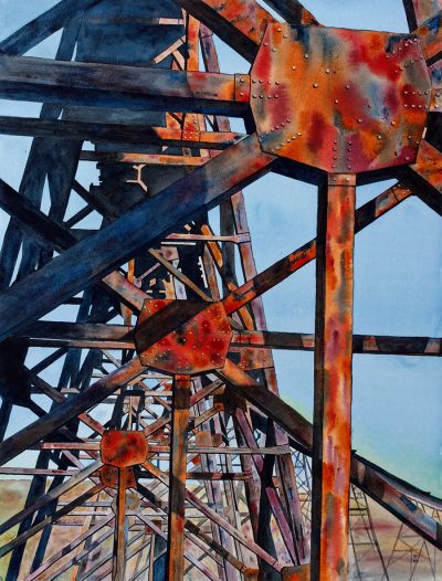 Curvature - Railroad trestle over the Sacramento River, Redding, California